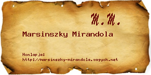 Marsinszky Mirandola névjegykártya